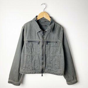 JOHN VARVATOS Boy 12 Black Denim Jean Jacket Zip